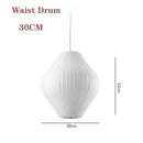 Axyaa White Fabric Lantern LED Pendant Chandelier for Modern Living Spaces