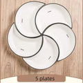 Axyaa Moon Shaped Ceramic Dinnerware Set - 5 Piece Reunion Plates