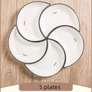 Axyaa Moon Shaped Ceramic Dinnerware Set - 5 Piece Reunion Plates