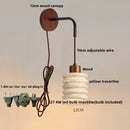 Axyaa Yellow Travertine LED Wall Sconce | Adjustable Plug-In Stair Light Fixture