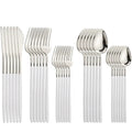 Axyaa Stainless Steel Black Cutlery Set 30Pcs Western Kitchen Silverware