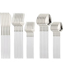 Axyaa Stainless Steel Black Cutlery Set 30Pcs Western Kitchen Silverware