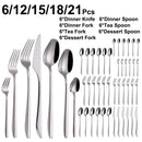 Axyaa 21-Piece Sliver Stainless Steel Cutlery Set - Elegant Tableware Dinner Set