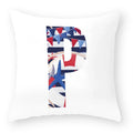 Axyaa Striped Alphabet Decorative Cushion Cover in Blue and White, 45x45cm