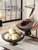 Axyaa Glass Fruit Plate: High-Capacity Candy Box, Elegant Living Room Ornament