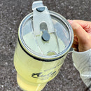 Axyaa 1000ml Glass Cup with Lid and Straw - Aesthetic Drink Bottle