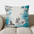 Axyaa Blue & White Floral Pattern Pillow Cover for Sofa Bedroom Car
