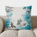 Axyaa Blue & White Floral Pattern Pillow Cover for Sofa Bedroom Car
