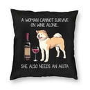 Axyaa Alaskan Malamute Wine Red Dog Pillowcase - Luxury Home Decor