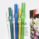 Axyaa Glass Boba Straws - Set of 12 Wide Clear Reusable Smoothie Straws