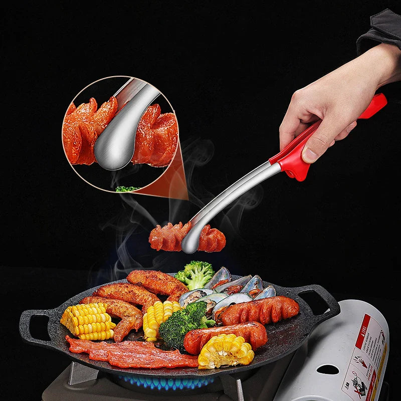 Axyaa Silicone Handle Stainless Steel Food Tongs