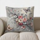 Axyaa Floral & Butterfly Patterned Cushion Cover for Sofa Bedroom Car Pillow