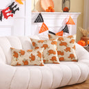 Axyaa Gilded Pumpkin Halloween Pillowcase Set - Orange Festival Decor - Soft Throw Cushion Cover