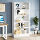 Axyaa 5-Layer White Modern Bookcase Storage Organizer Shelf