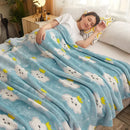 Axyaa Floral Sofa Blanket - Soft Coral Fleece Plaid Blanket for Beds