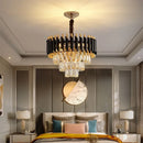 Axyaa LED Crystal Ceiling Chandelier for Luxury Living, Dining, Kitchen - Hanging Pendant Light