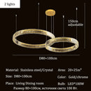 Axyaa Circular Ring Chandelier Pendant Light for Living Dining Bedroom Home Decor