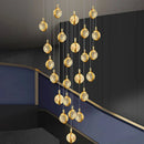 Axyaa Crystal Chandelier Stair Pendant Lamp Living Room Interior Lighting