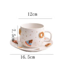 Axyaa Ceramic Donut Coffee Cup & Saucer Set: Creative Design, Perfect for Morning Coffee