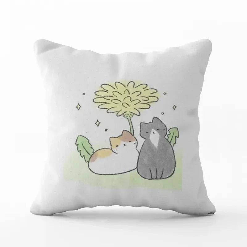 Cute Cat Pillowcase by Axyaa: Modern Design Home Decor Cushion Cover for Sofa