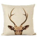 Axyaa Cute Animal Parrot & Deer Linen Pillowcase for Bedroom & Living Room