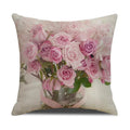 Axyaa Pastoral Floral Cushion Cover: Elegant Linen Home Decor for Sofa, Square Flower Pillow