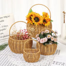 Axyaa Imitation Rattan Kitchen Storage Basket Brown with Handle