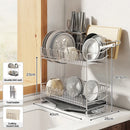 Axyaa Dish Drying Rack with Drainboard and Utensil Holder for Kitchen Counter