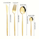 Axyaa 16-Piece Stainless Steel Tableware Set for Home, Hotel, and Restaurant