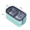 Axyaa Stainless Steel Lunch Box: Portable Microwavable Bento Food Storage, 1/2 Layers Grids