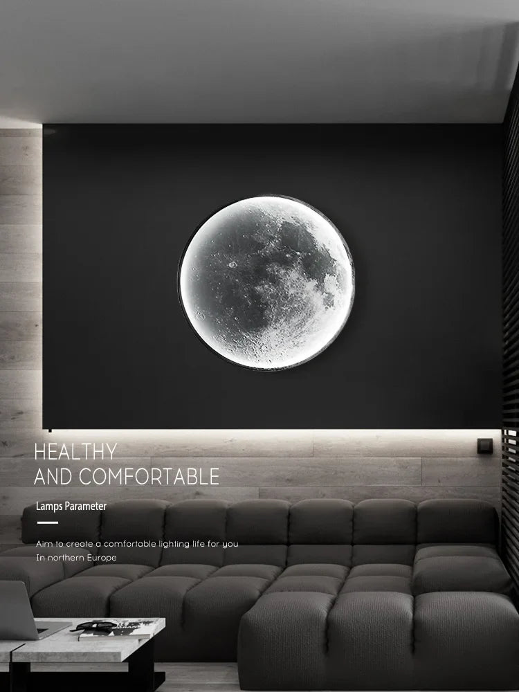 Nordic Moon Wall Light by Axyaa - Modern Living Room Bedroom Decorative Lamp