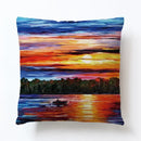Axyaa Beach Alphabet Linen Pillowcase for Summer Home Decor