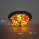 Axyaa Tiffany Round LED Ceiling Lamp - European Country Style Lighting