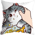 Axyaa Cute Cat Kiss Love Pillowcase 45x45cm - Home Decor Short Plush Pillow Cover