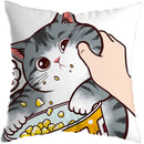 Axyaa Cute Cat Kiss Love Pillowcase 45x45cm - Home Decor Short Plush Pillow Cover