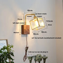 Axyaa Cube Glass LED Wall Lights - Walnut Wood Finish