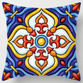 Colorful Geometric Flower Pillow Case by Axyaa: Simple Polyester Sofa Decorative Cover