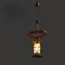 Axyaa Iron LED Wheel Pendant Lights - Industrial Metallic Lustre Hanging Lamps