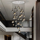 Axyaa Crystal Chandelier Stair Pendant Lamp Living Room Pendant Lights Interior Lighting