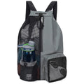 Axyaa Multi-Pocket Mesh Drawstring Swim Gym Beach Backpack.
