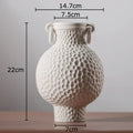 White Ceramic Vase by Axyaa: Minimalist Desk Decor with Artificial Flowers