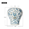 Axyaa Blue & White Porcelain Ceramic Vase Chinese Style Home Decor Flowerpot