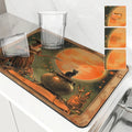 Axyaa Halloween Kitchen Draining Mat Absorbent Anti-slip Quick Dry Bathroom Drain Pad