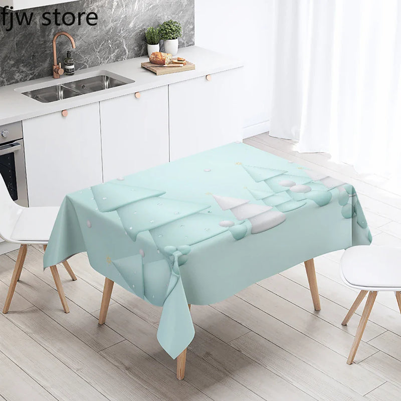 Axyaa Geometric Tree Waterproof Tablecloth for Home and Restaurant Decor