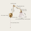 Axyaa French Cream Resin LED Wall Light with Pull Chain Switch - Vintage Copper Wandlamp