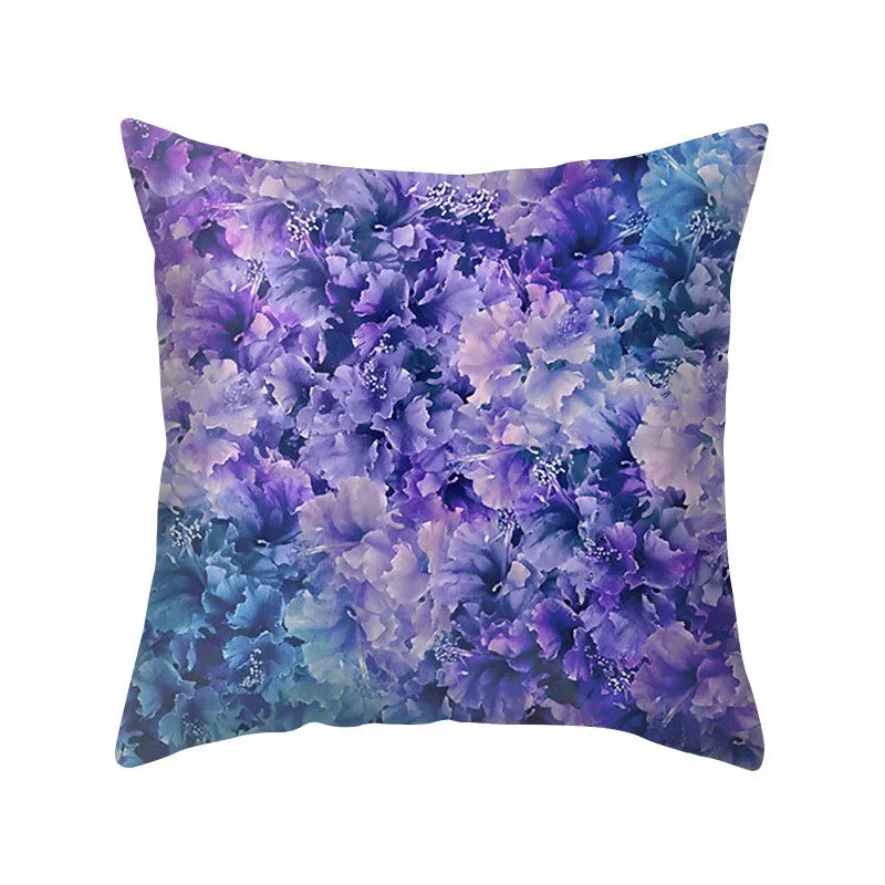 Axyaa Blue Purple Polyester Pillow Case Throw Pillow Cover