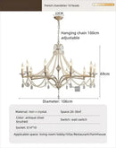 Axyaa Antique Silver Crystal Chandelier: Vintage Lighting for Living & Dining Rooms