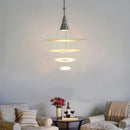 Axyaa Designer White Chandelier: Flying Saucer Pendant Light for Restaurant & Living Room