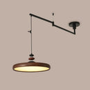 Axyaa Modern Walnut LED Chandelier for Dining Bedroom Kitchen Home Decor