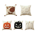 Axyaa Pumpkin Embroidered Halloween Cushion Cover 45x45cm